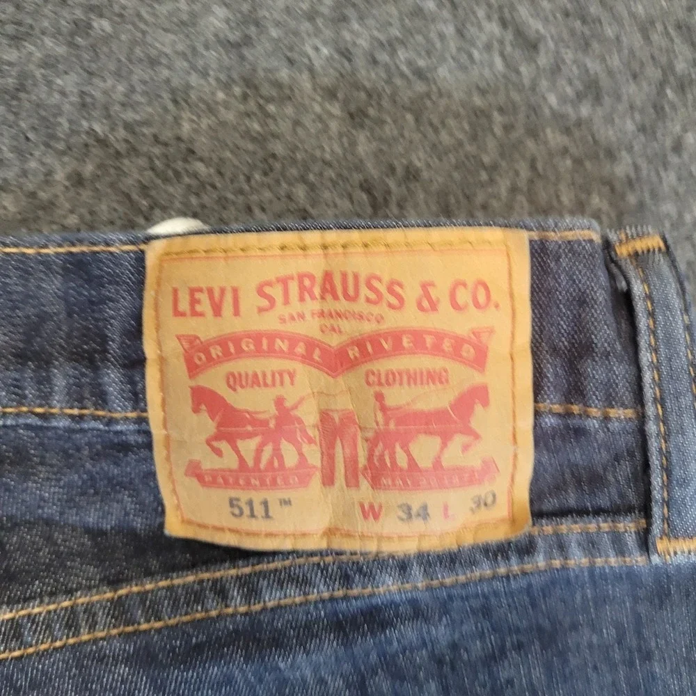Levi's 511 34x30 Dark Blue Denim Jeans F56